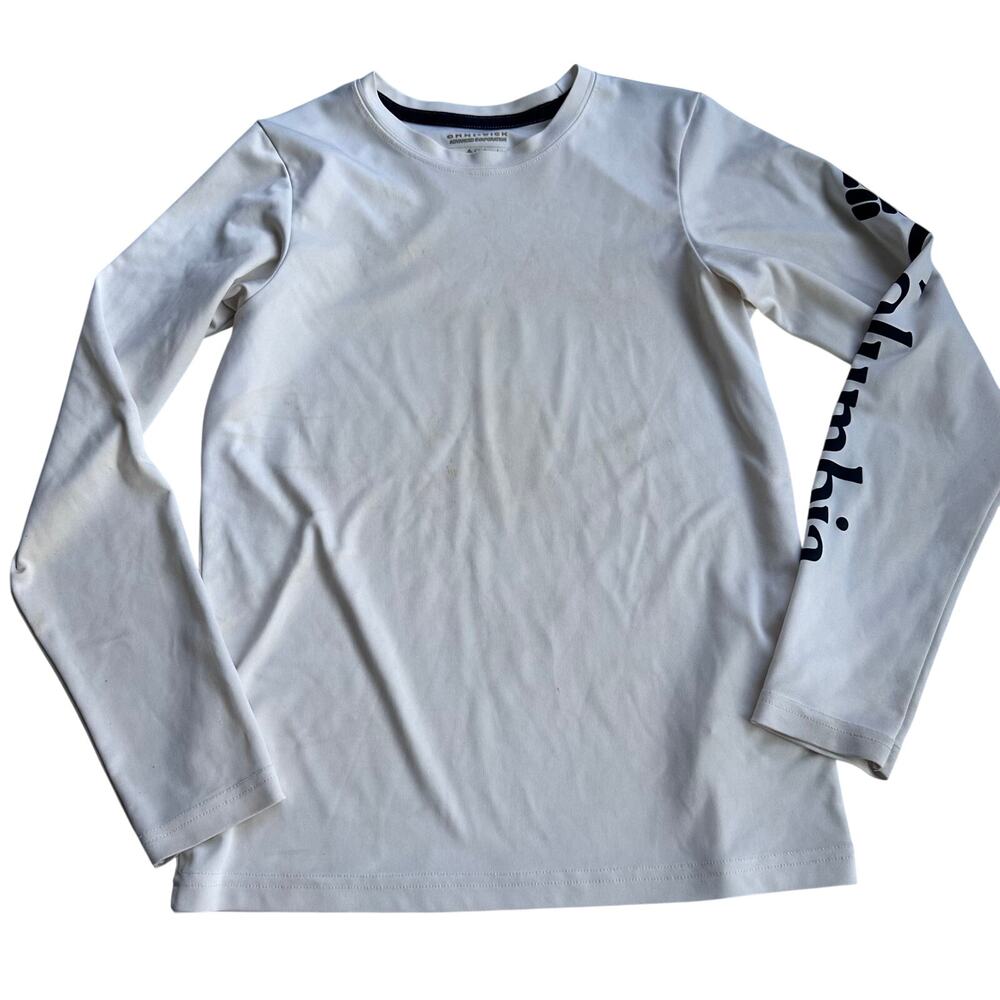 Columbia Boys' White Omniwick Long Sleeve Shirt (M)